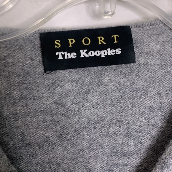 The Kooples Sport V neck grey wool cashmere zip down sweater - Picture 3 of 7